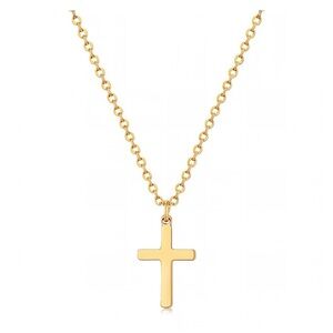 18k Gold plated steel Cross Necklace